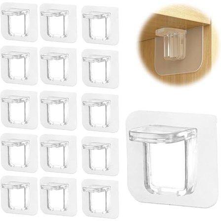 20 stk. selvklæbende hyldebærere, 70 x 70 mm, ekstra stærk selvklæbende overflade, skabsbund, selvklæbende, hyldestøtte uden boring, holder