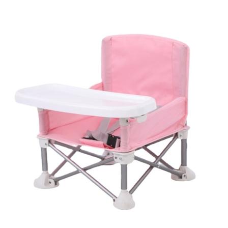 Pink Bærbar Baby Sæde Rejse Kompakt Sammenklappelig med Remme til Indendørs/Udendørs Brug Perfekt til Camping, Strand, Plæne