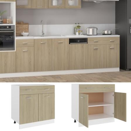 Vidaxl Underskåp Med Låda Sonoma-ek 80x46x81,5 Cm Konstruerat Tr Brun