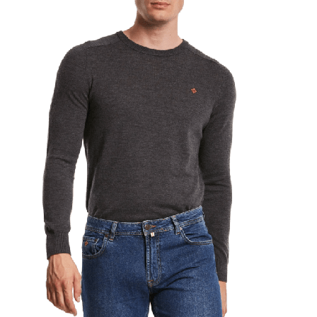Morris Merino Oneck Tröjor Herr Grå S