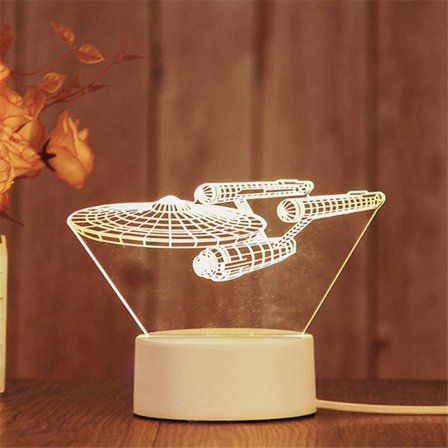 3D Liten Nattlampa, Barn Sovrum Plug-in Led Ljus