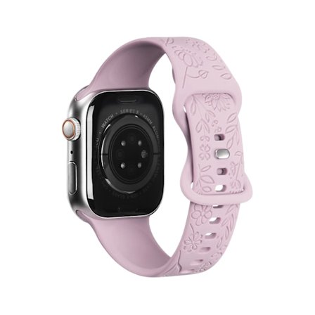 Kompatibel med iwatchS9 876SE Apple Watch armband präglad liten ros silikon Sunflower - lavendellila