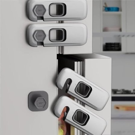 Barnesikringslåser for kjøleskap, babysikringslåser, skap, ovn og kjøleskaplåser