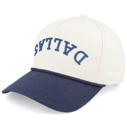 Iconic - Beige adjustable Keps - Dallas Upside Down 3d Rope Stone/Navy Adjustable @ Hatstore