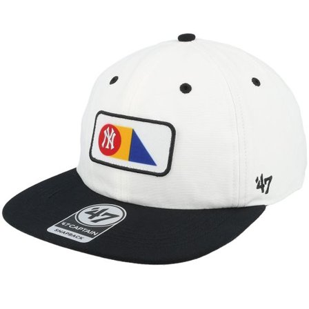 47 Brand - MLB Vit Keps - New York Yankees MLB Purpose 47 Tain Rl White/Black Snapback @ Hatstore