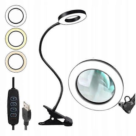 LED Kosmetiklampa med Förstoringsglas 16cm Skrivbordslampa [DB]