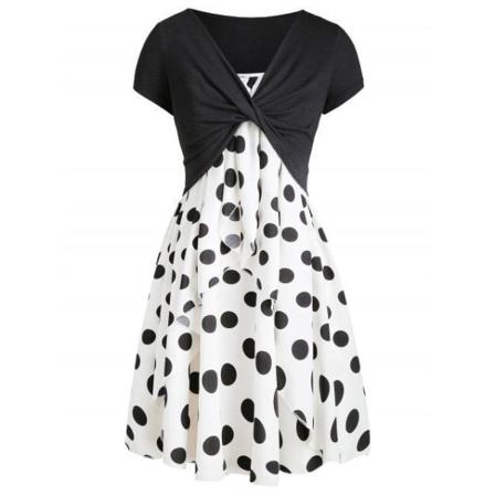 Kvinnor Plus Size Set Effen V-hals Kort Ärm Beskuren Top Strap