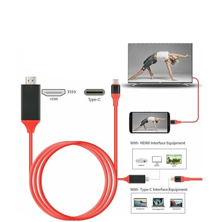 USB-C Typ C till HDMI HDTV TV-kabeladapter för Samsung Galaxy S10 Note 9 Macbook