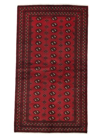 Handgeknüpft Persischer Turkaman Teppich 144X244 Schwarz/Dunkelrot