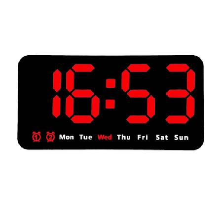 Digital Vægur, LED Digital Ur, 12/24 Timer, Store Tal, Lille Lydløs, Eed