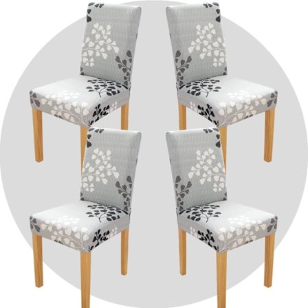 Ruokailutilan Tuolin Päällinen Setti 4, Super Sopiva Venyvä Irrotettava Pesu Ruokailutuolin Suoja Päällinen Istuintyynyn Päällinen Hotellille
