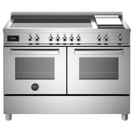 Bertazzoni PRO125I2EXT induktionsspis med dubbelugn och stekhäll 120 cm 5 brännare, rostfri | Vitvaror > Spisar | Bagaren och Kocken