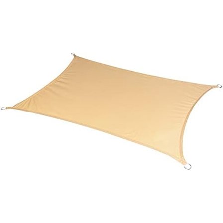 Solsejl, rivefast 98% UV-blok Markise, Udendørs Have Terrasse Fest Solcreme Markise med Reb, Khaki, 2x3m