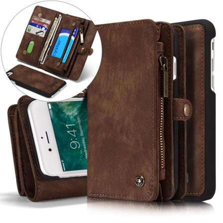 CASEME iPhone 8/7 / SE Retro Split Læder Pung Taske - Brun Brown