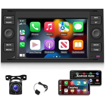 Android Bilstereo for Ford Fiesta Transit Focus Fusion Mondeo Kuga Connect Galaxy C- S- Trådløs CarPlay og Android Auto