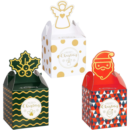 Pakke med 12 jul lille gaveæske, tom papirvægtsæske, chokoladeæske