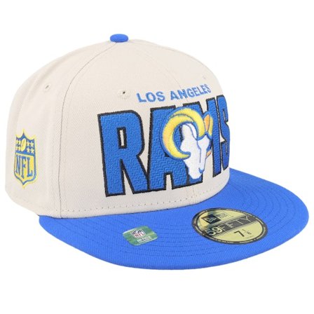 New Era - NFL Beige fitted Czapka Z Daszkiem - Los Angeles Rams NFL 23 Draft 59FIFTY Stone/Blue Fitted @ Hatstore