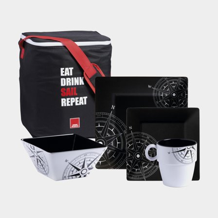 Servizio in melamina Marine Business Lombok, antiscivolo, nero, 25 pezzi