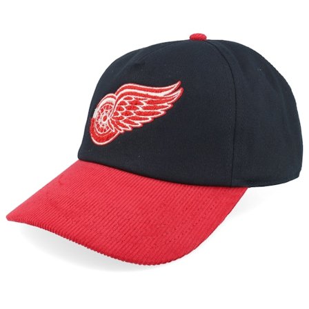 American Needle - NHL Schwarz Unconstructed Cap - Detroit Red Wings Burnett Black/Red Corduroy Black/Red Dad Cap @ Hatstore