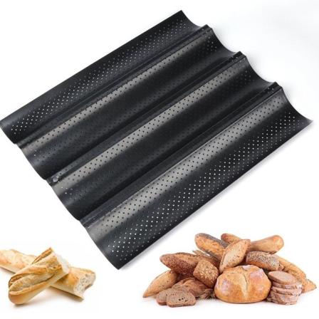 ilauke baguettebricka baguettebakplåt baguetteform med non-stick beläggning