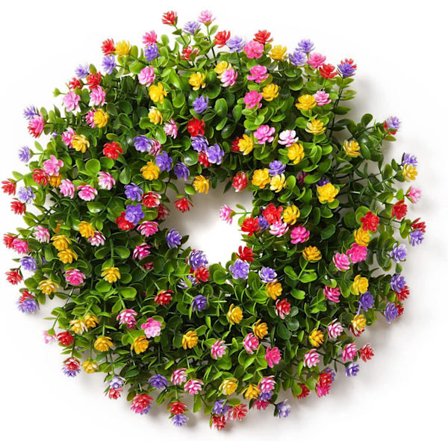 Vår-sommerkrans, holdbar og stabil vakker kunstig krans, naturlige bondegårdskraner for