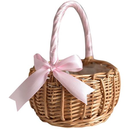 Flettet kurv av pil, med håndtak og , brudepikekurver, til hjem og hagedekorasjon (S)