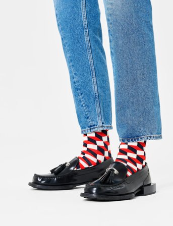 Happy Socks Filled Optic Sock - Navy - 36-40