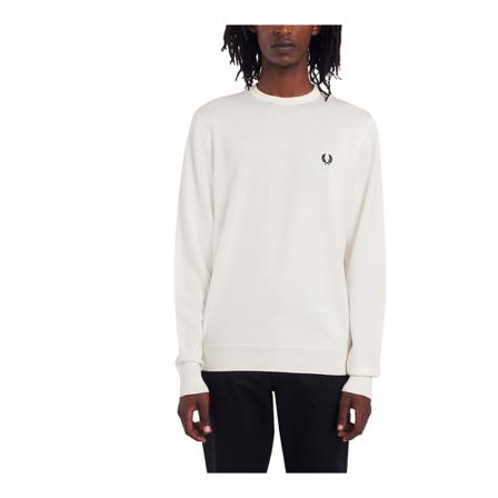 Fred Perry, Round-neck Knitwear Wit, Heren, Maat:M