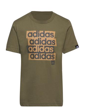 Lin Repeat T-Shirt Kids T-shirts Short-sleeved Kakigrønn Adidas Sportswear*Betinget Tilbud