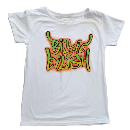 Billie Eilish Barn/Barn Graffiti Bomull T-shirt 9-10 År