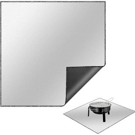 101 cm Eldstad Matta - Stor Fyrkantig Brandsäker Grillmatta för Uteplats, Värmebeständig - Vikbar Utomhus Grillmatta