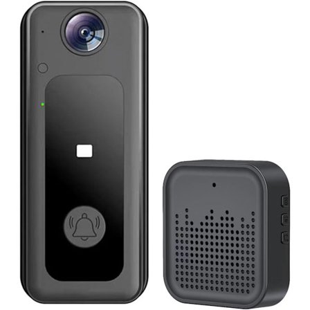 Videodörrklocka, trådlös dörrklocka med kamera, 125° vidvinkel, 2-vägskommunikation, röstväxlare