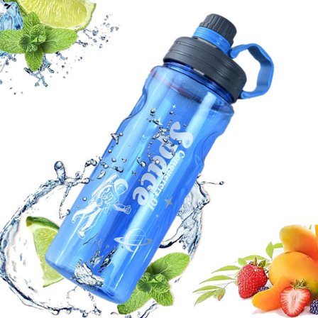 1,5L Blå Sportsvannflaske, Dryppsikker, BPA-fri, Vannflaske