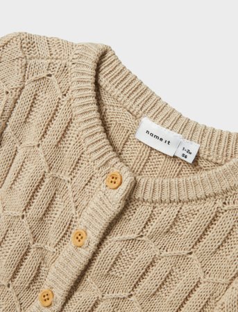 name it Nbnlomma Ls Knit Card - Beige - 80
