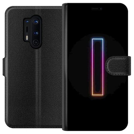 Yhteensopiva Lompakkokotelo OnePlus OnePlus 8 Pro Minimalistinen neonkirjain I sateenkaaren väreissä tummaa taustaa vasten