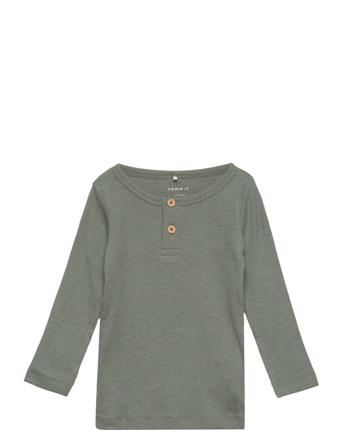 Nmmkab Ls Top Langærmet T-shirt Grøn Name It