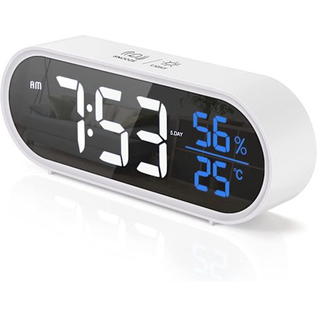 Digitaalinen herätyskello Suuri LED-kosteuslämpötilanäyttö,