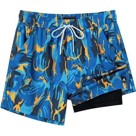 SURFCUZ badbyxor med kompressionsfoder, stretchbadshorts, mörkblå-Po-