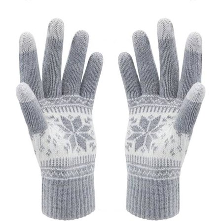 Vinter Touchscreen-hansker Snøblomstmønster Holder Varmt for Kvinner