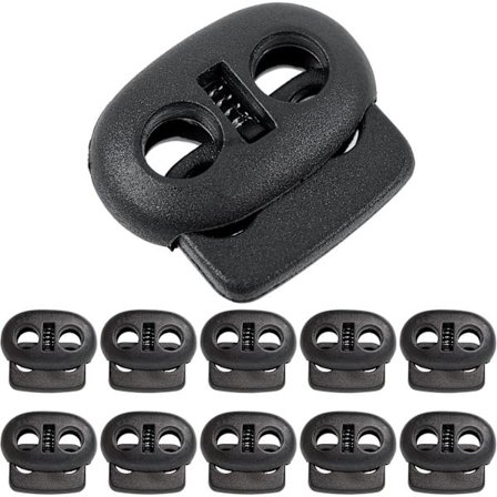 Snörstopp, 2 hål, 20 x 18 mm, Hål 4 x 4 mm, Perfekt för Ø 3 mm_xx