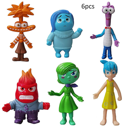Pcs Disney Pixar Inside Out Joy Riley Anxiety Sadness Action Figure Toy Kids Gift Desk Model Figures Doll Decorations Cake Topper Playset