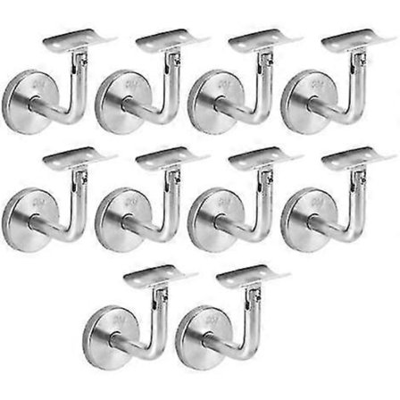 Håndlisteholder 10 Stk Rustfrit Stål 304 Til Trappegelænder Vægmonteret Gelænder Træ Sølv [db]
