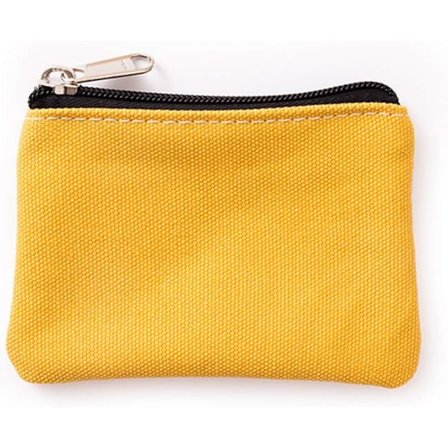 Liten Canvas Myntplånbok Plånbok Zip-Väska Pengapåse Väska för Kvinnor Män Barn Gul