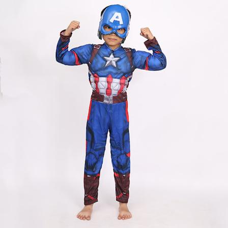 Avengers Poikien Lasten Halloween-Rooliasu Onesie ja Maski Captain America + mask S