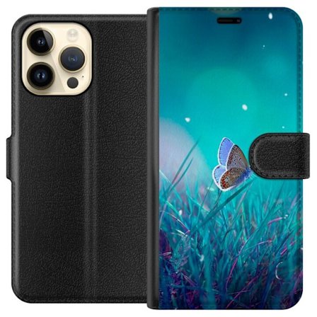 Yhteensopiva Lompakkokotelo Apple iPhone 14 Pro Max Sininen perhonen