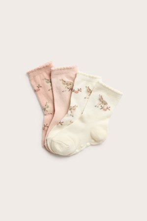 Newbie | Peurakuvioiset sukat, 4-pack | Vaaleanpunainen