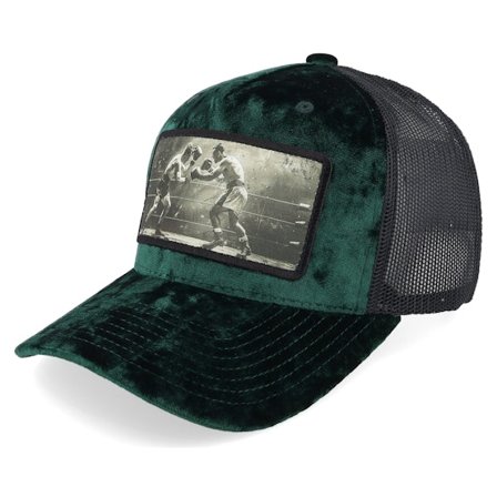 Calza Pennello - Grön trucker Keps - Classic Boxing Match Velvet Green/Black A-Frame Trucker @ Hatstore