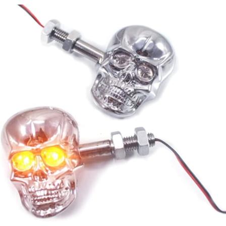 ( Hopea-67*47mm,M10mm)2kpl Punk-kallo muotoinen LED-vilkkuvalo useimmille moottoripyörille, mukautetut jälkiasennustarvikkeet 12V moottoripyörille