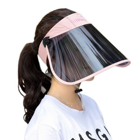 Visirhatt med HD-polariserte linser, UV-beskyttelse, justerbart svettebånd, utendørs, golf, strand (rosa)