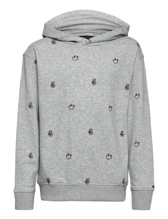 U Mini Embroidery Hoodie Hoodie Grå Tommy Hilfiger